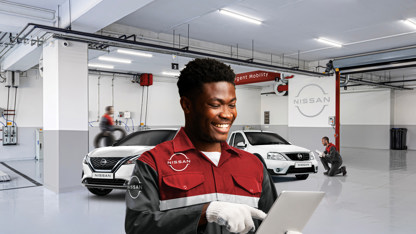 Nissan Aftersales technician in aftersales centre