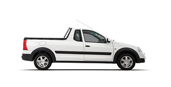 Sideview of white Nissan NP200